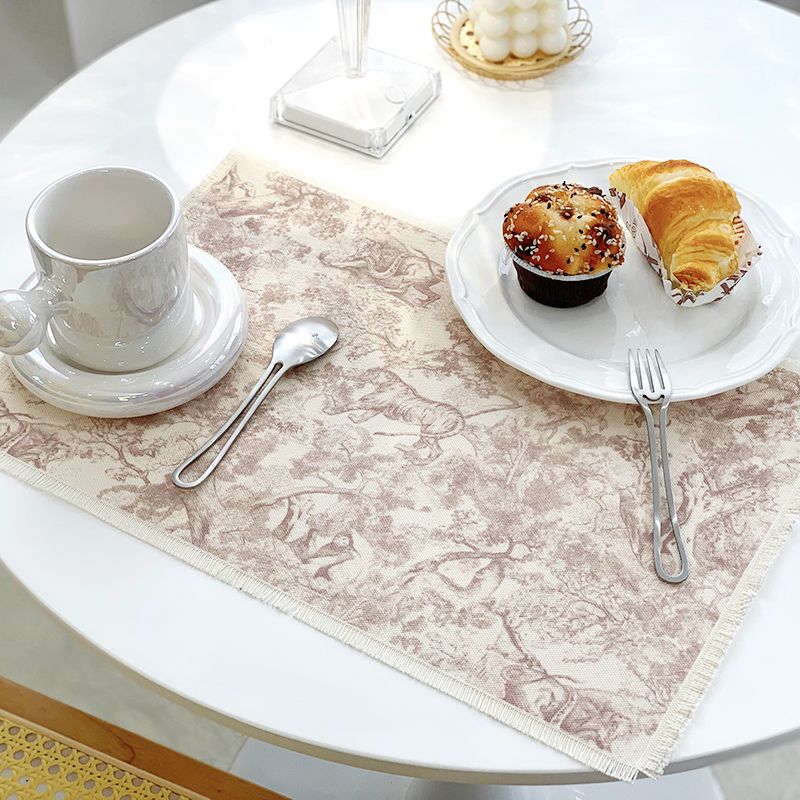 

и Льняная Одноразовая Подставка Водонепроницаемая Маслостойкая Изолированная Подставка для Чашки Подложка для Тарелки Обеденного Стола в Западном Стиле Прихватки Доступная Роскошь Шикарный Pink 29x43cm