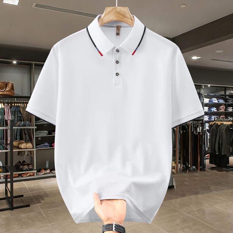 

Men s Plus Size Polo Shirt, Short Sleeve Contrast Trim Casual Business Tee (5XL-13XL) 5XL(90kg-100kg) белый