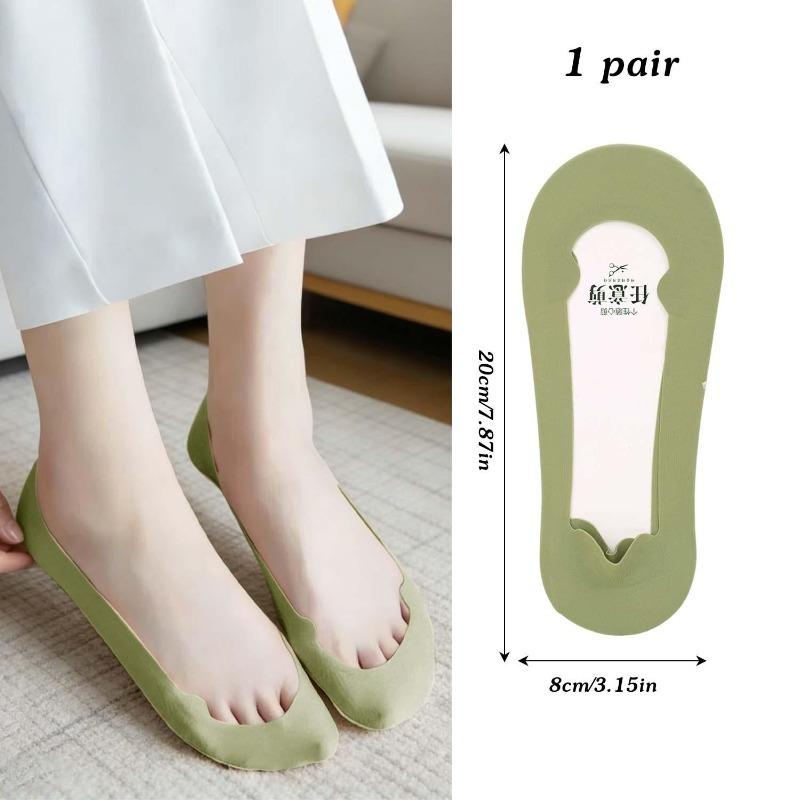 

Women Short Socks Summer Casual Thin Bottom Non-slip Invisible Low Cut Ankle Socks Solid and Minimalist Socks One Size зелёный