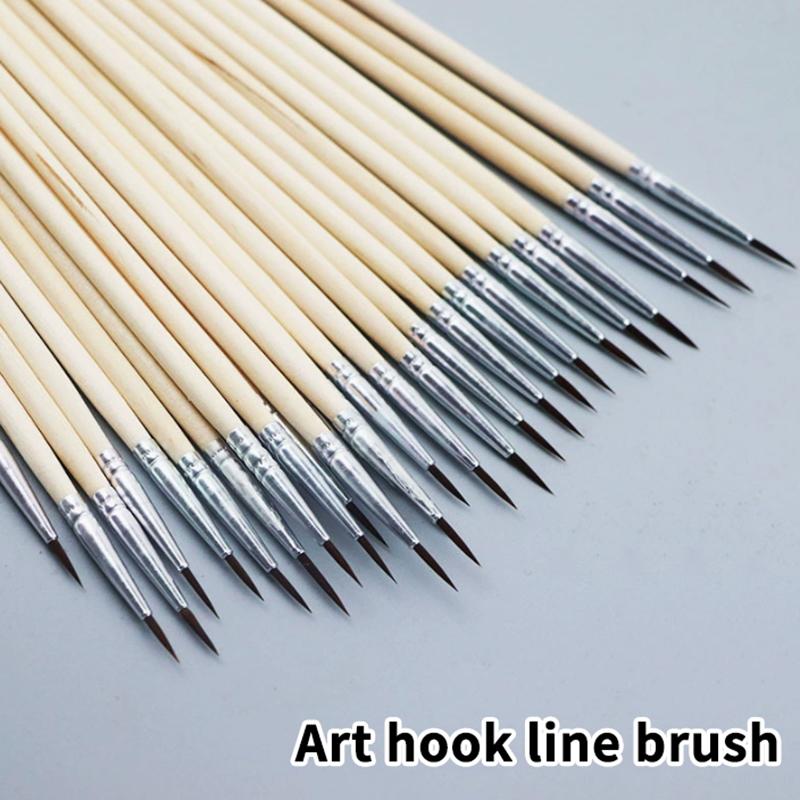 Artist Multifunction Brushes Set 20pcs Hook Line Pen Fine Detail for Watercolor Acrylic Oil Canvas Painting