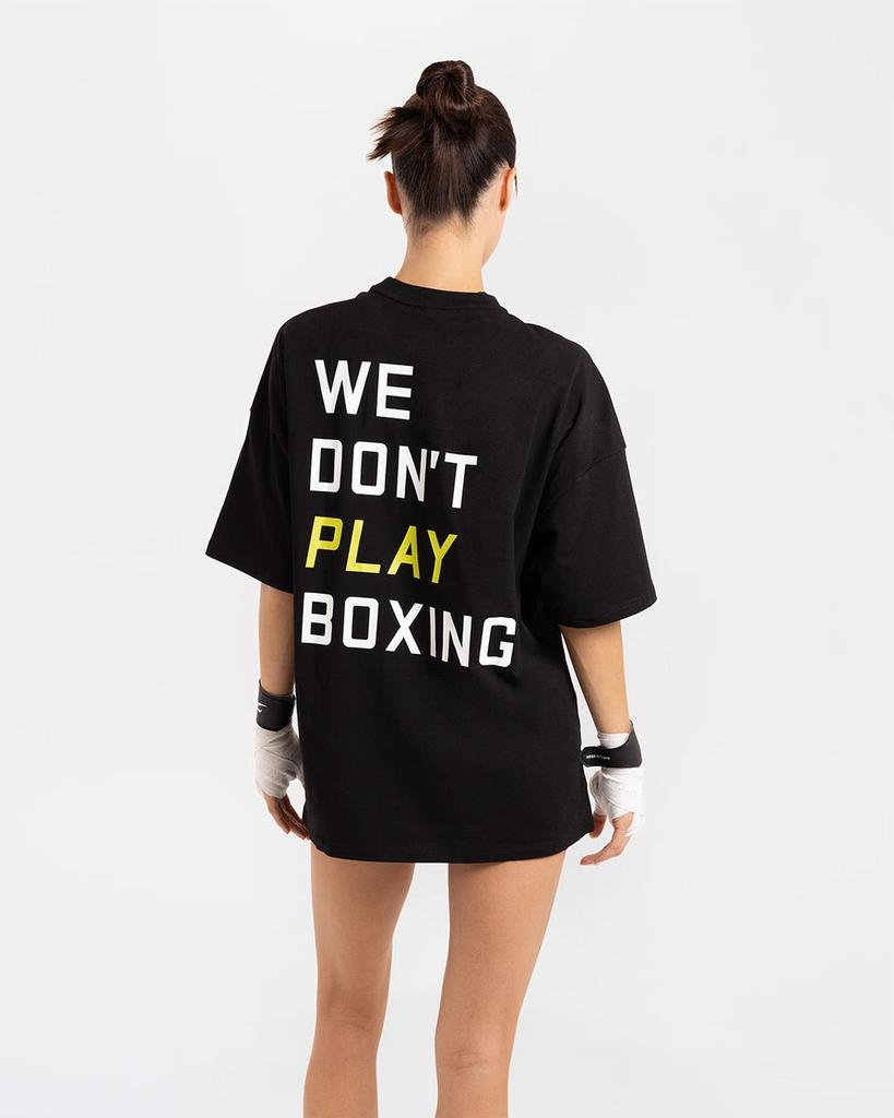 BOXRAW Koszulka Oversize We Dont Play Boxing - Damska W Bxrw-U-Wdpbt-W [Czarny/Żółty] (Wpisz A)