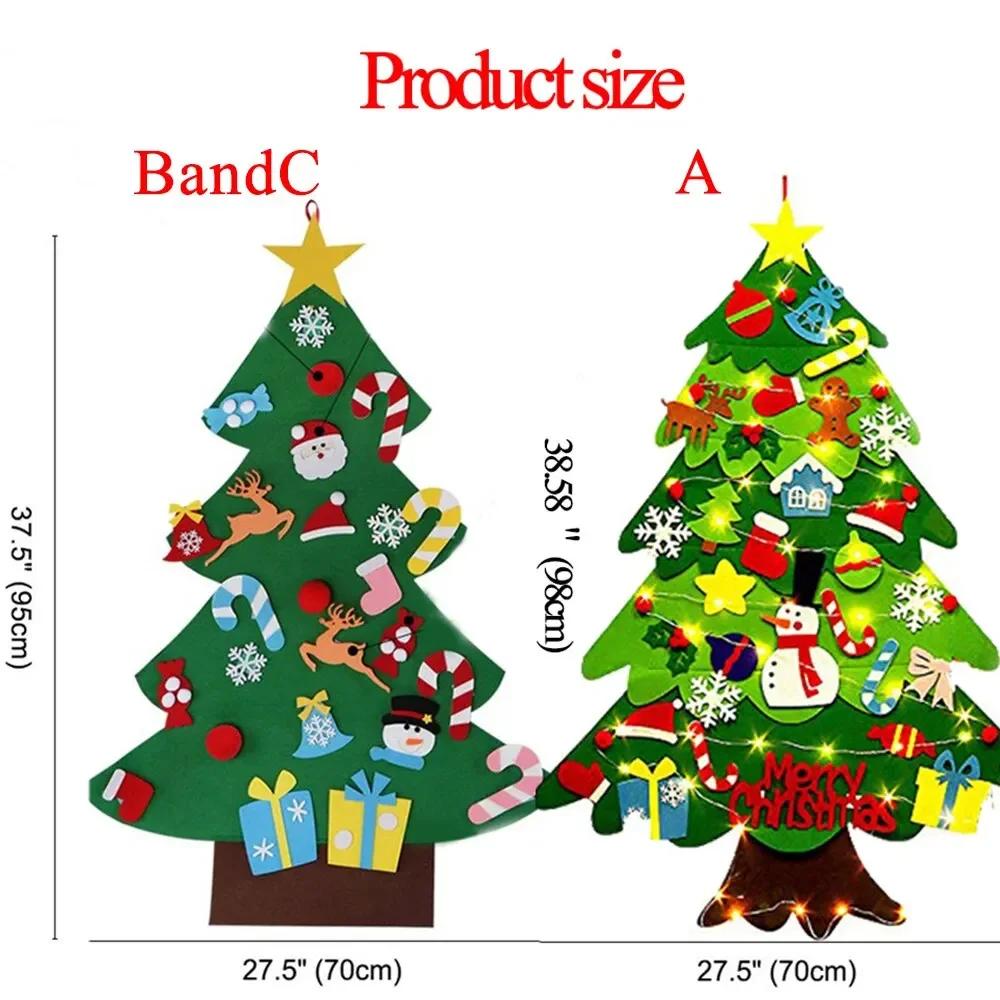 Diy Felt Christmas Tree Christmas Decoration For Home Navidad New Year Christmas Ornaments Santa Christmas Children's Gift 1PC