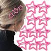 10pcs Pink Star Hair Clips for Girls Cute Small Hair Clips for Women Kawaii Pentagram Snap Clip Star Clips for Hair Barrettes Metal Hairclip Hollow