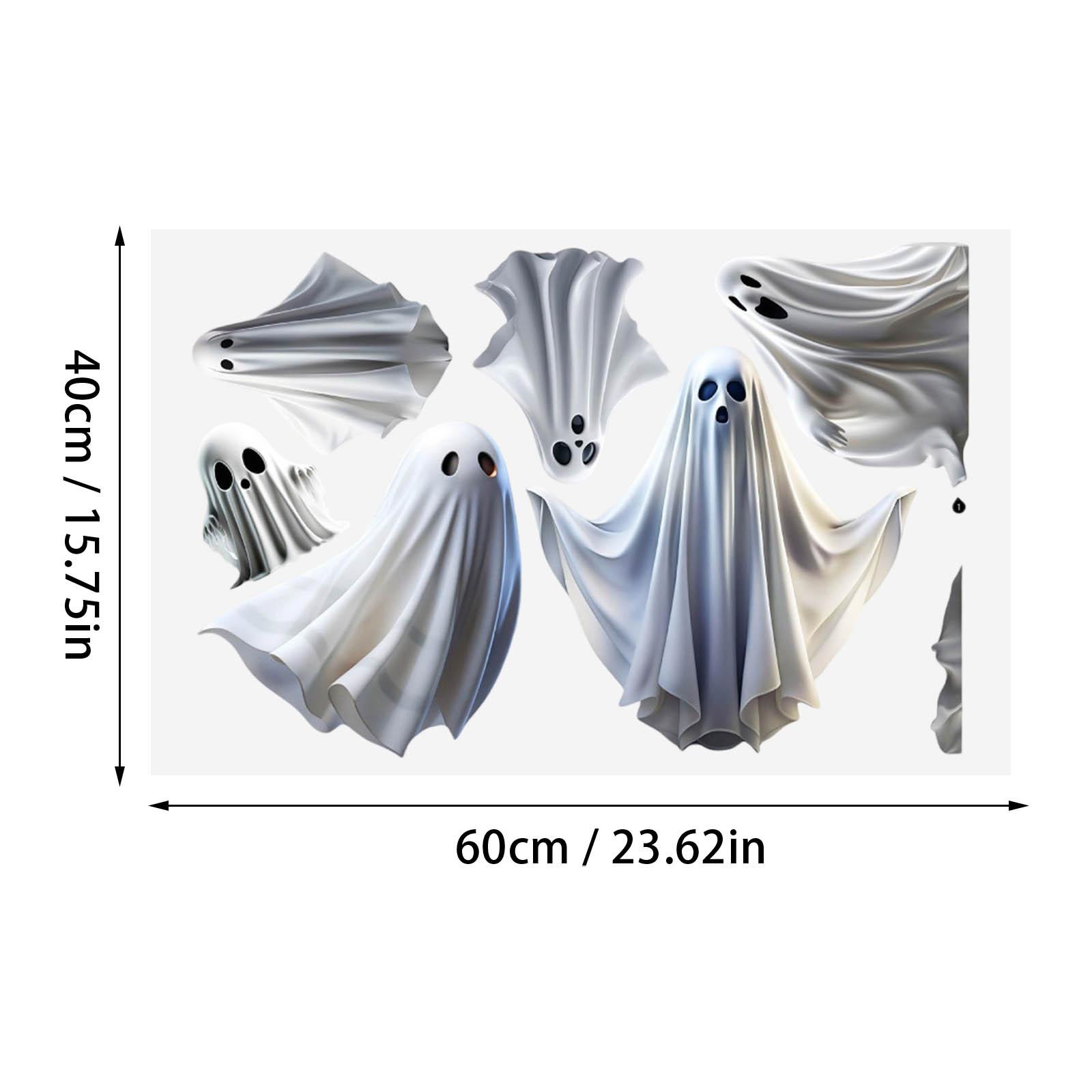 

Halloween White Ghost Window Sticker Horror Themed Party Decor Glass Electrostatic Sticker Festival Supplies Party Stickers One Size