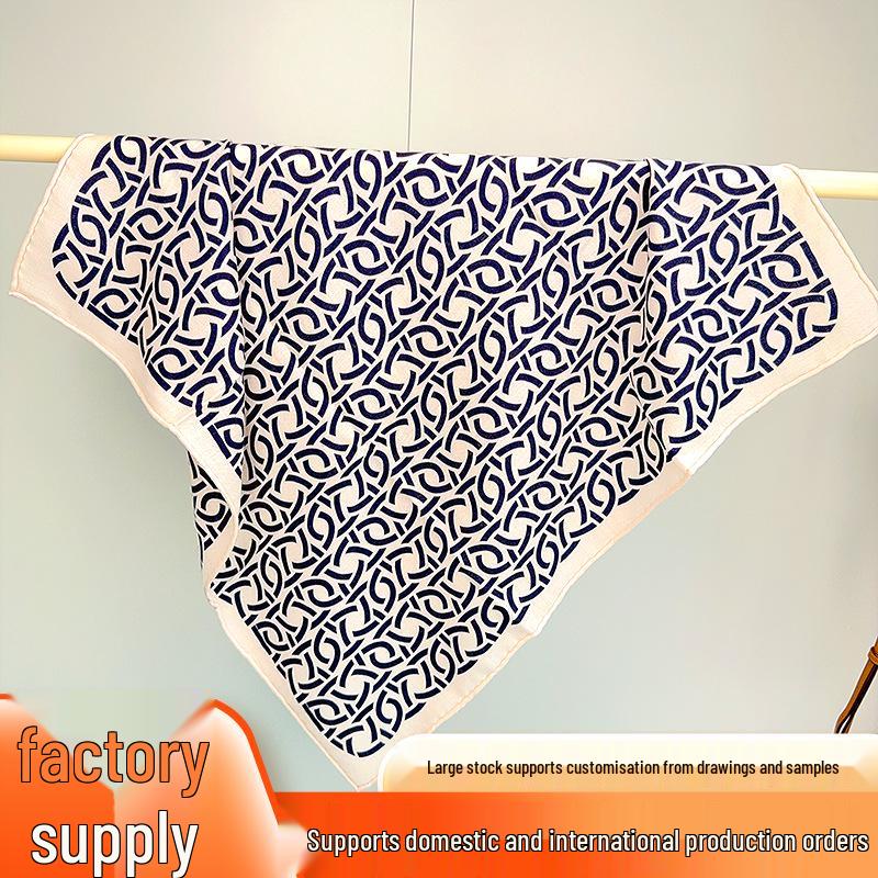 Autumn/Winter Silk Wool Scarf - Mulberry Silk Square with Hand-rolled Edges