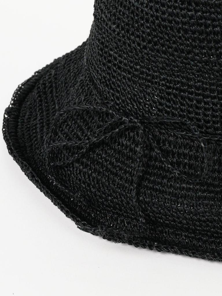 Beams Boy Abaca Crochet Hat, Women's, Black, One Size