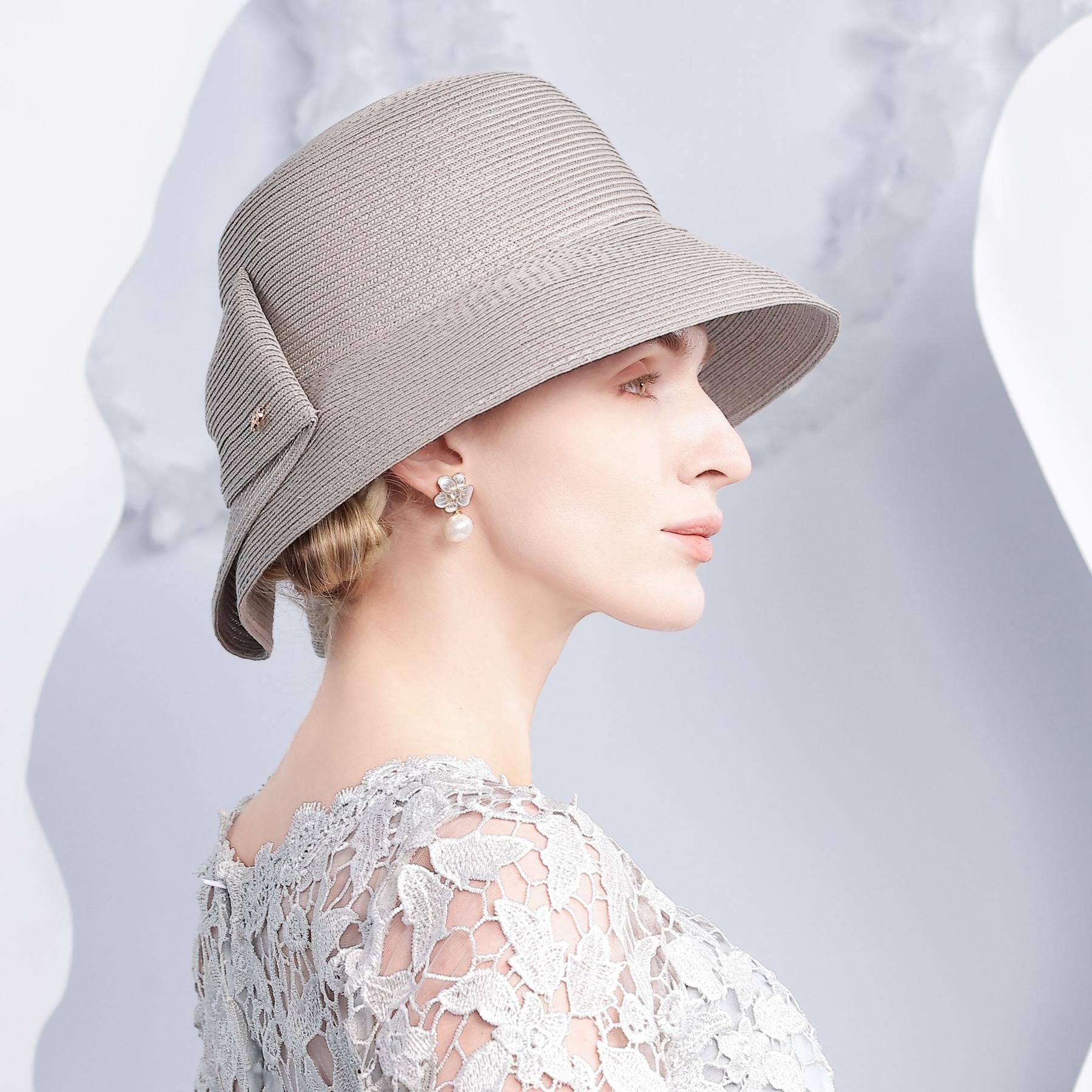 

Соломенная шляпа с широкими полями для женщин - складная пляжная шляпа с защитой от ультрафиолета и бантом, легкая дышащая шляпа от солнца для путешествий на свежем воздухе M(53-57CM) серый