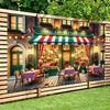 2D-Druck Italienisches Café-Shop-Hintergrund, Klassischer Schachbrett-Tisch Party-Hintergrund