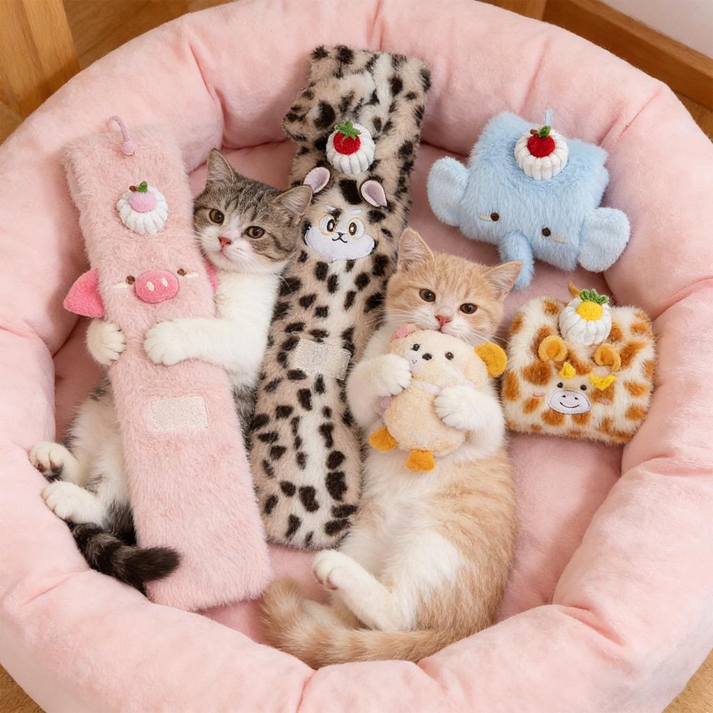 Rollende Plüsch-Haustierspielzeuge mit Knistergeräusch, Quietschende Kauspielzeuge für Hunde & Katzen, Interaktive Spielzeuge zur Langeweilebekämpfung für Welpen, Klein, Mittel & Groß