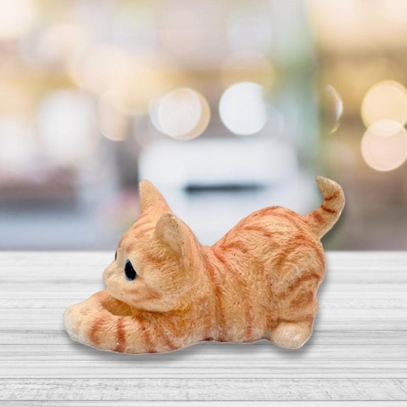 Cute Kitten Cats Stress Relief Squeeze Toy with Detail Realistic Cats Decompression Toy for Kids Adults Desktop Decors