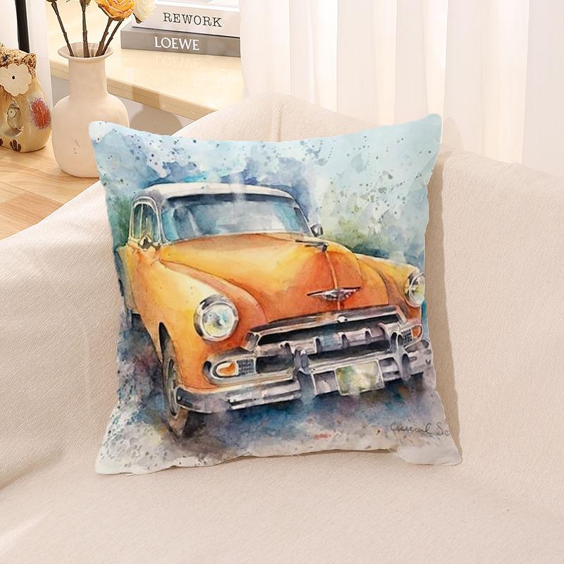 Cushion Cover Watercolor Car Pillow   Room Decor  Case