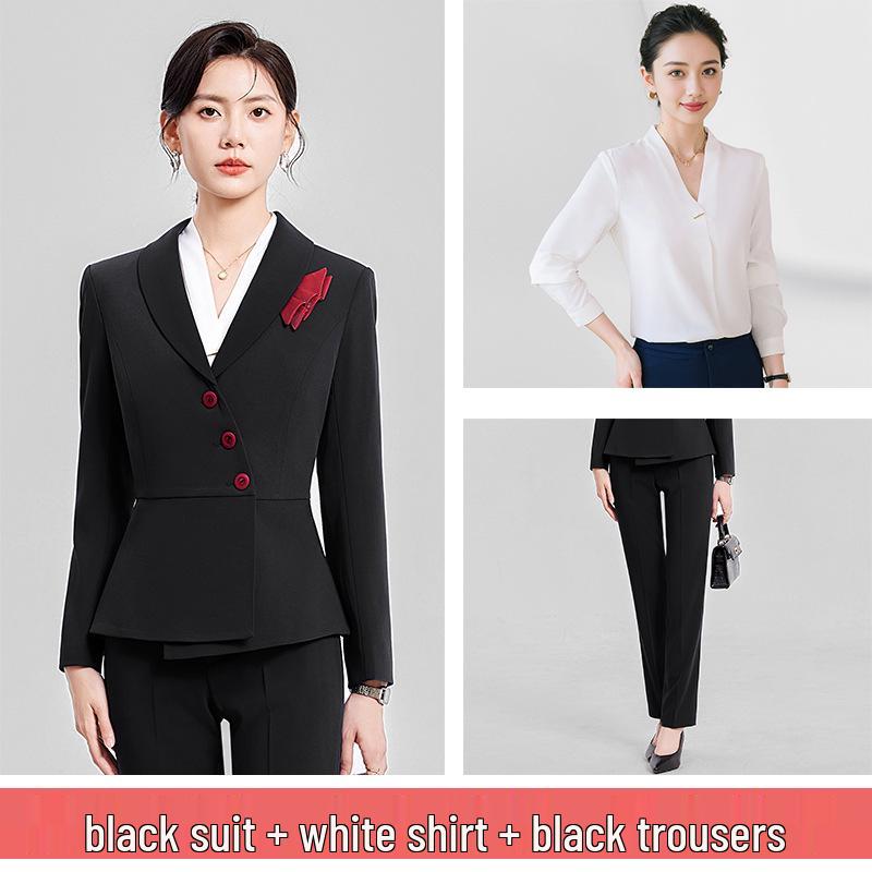 Women's High-End Suit Set for Beautician or Hotel Reception – Elegant Autumn/Spring Workwear
