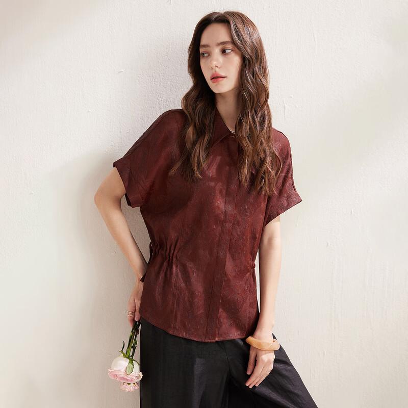 Zhaojun Women's Mulberry Silk Short Sleeve Top