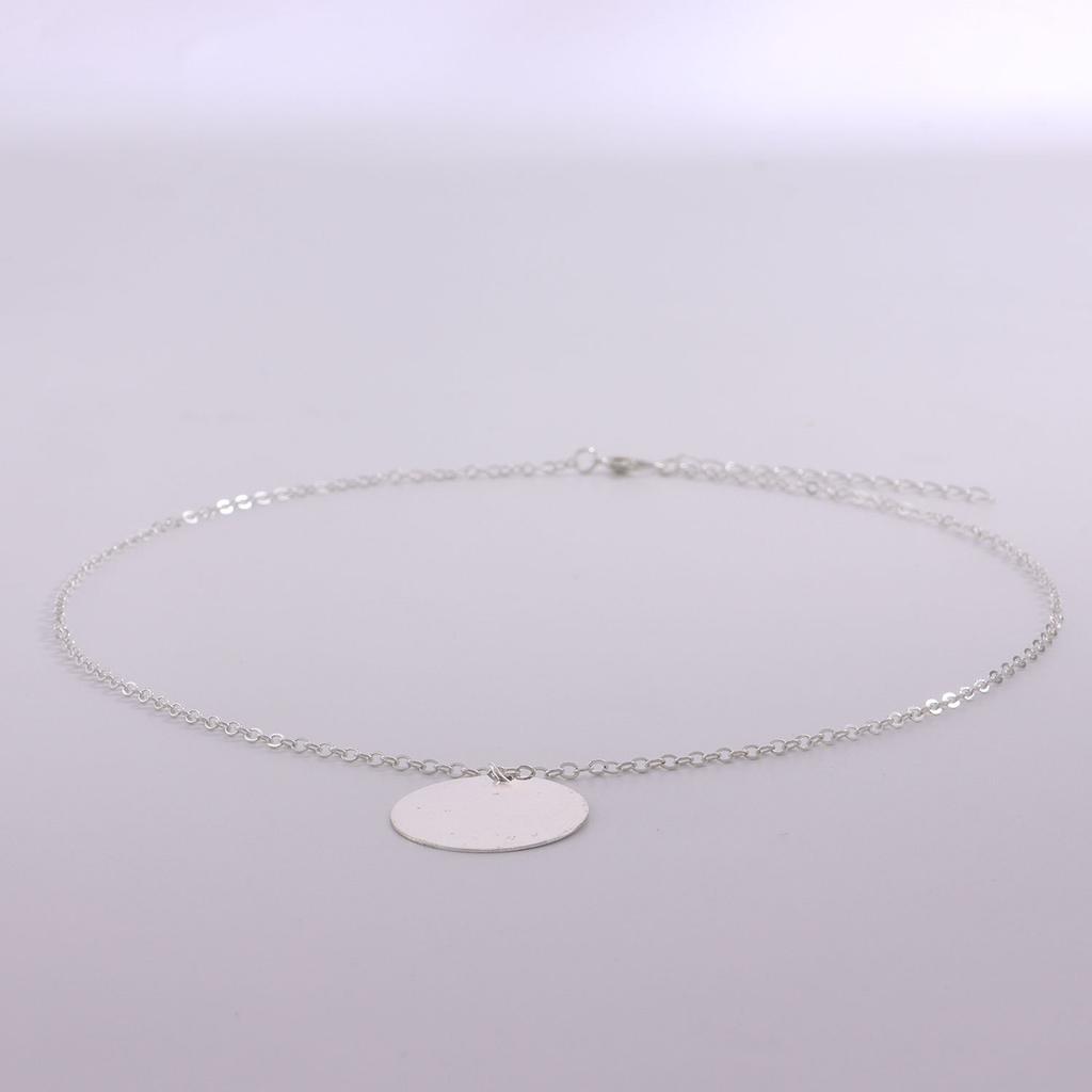 Simple Geometric Smooth Disc Pendant Necklace Female, Popular Geometric Temperament Fashion Item