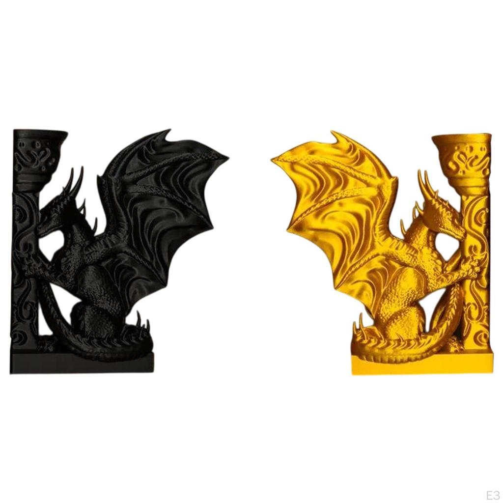 Dragon Bookend Creative Crafts Decorative Book Stopper for Farmhouse Hallway Golden
