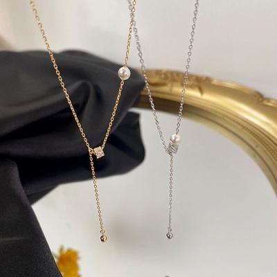 Necklace for Women, Niche, Tassel, Small Waist, Pearl, Collarbone Chain, Cool Style