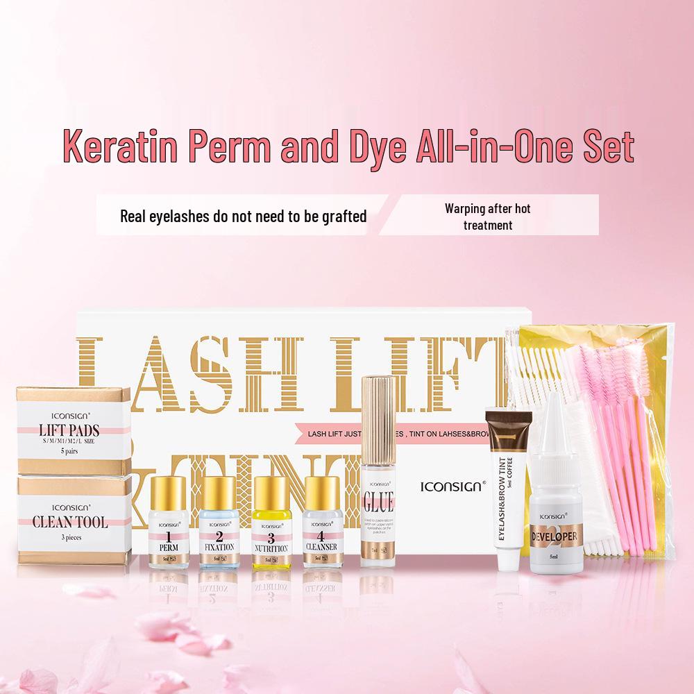 ICONSIGN All-in-One Eyelash & Keratin Perm Kit with Dye Perm & Dye - Coffee