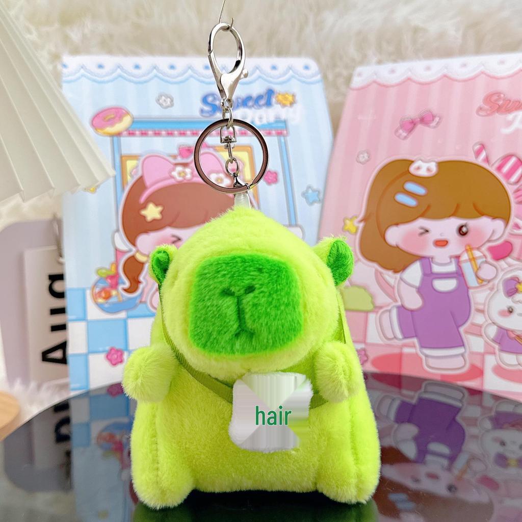Viral Capybara Backpack Charm: Plush Toy Keychain and Pendant