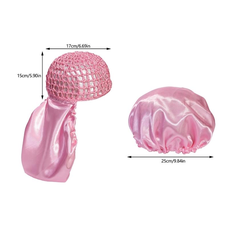 Reversible Bonnet Satined Bonnet Hat Hair Wrap Reversible Mesh Skull Hat For Long Curly Braided Hair Sleep Headpiece