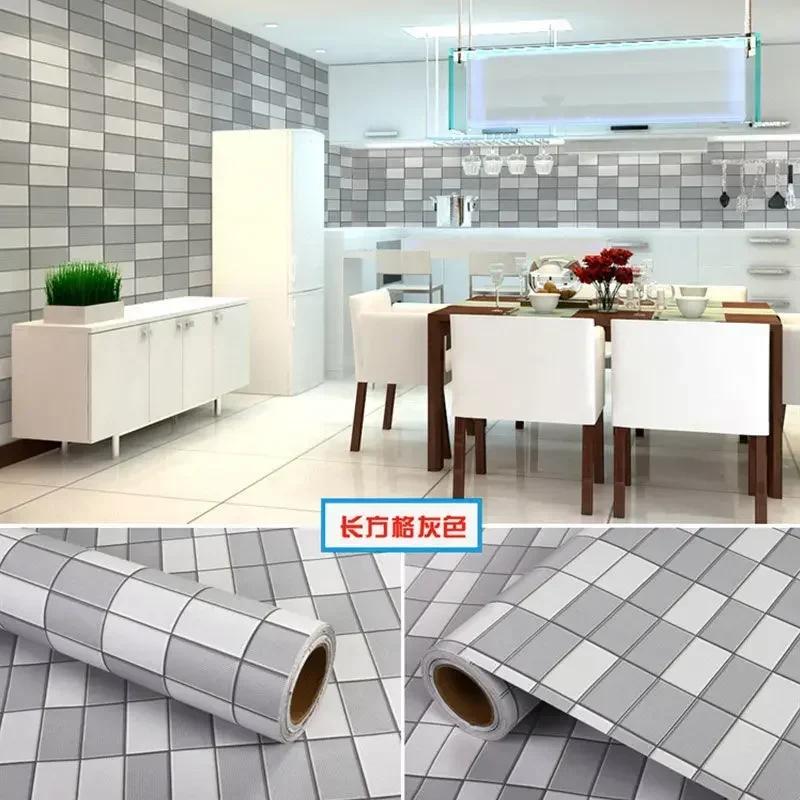 40/60cm Ölfest Küchenmöbel Wandaufkleber Selbstklebend Badezimmerfliese 3D Wasserdicht Vinyl Schrank Tapete