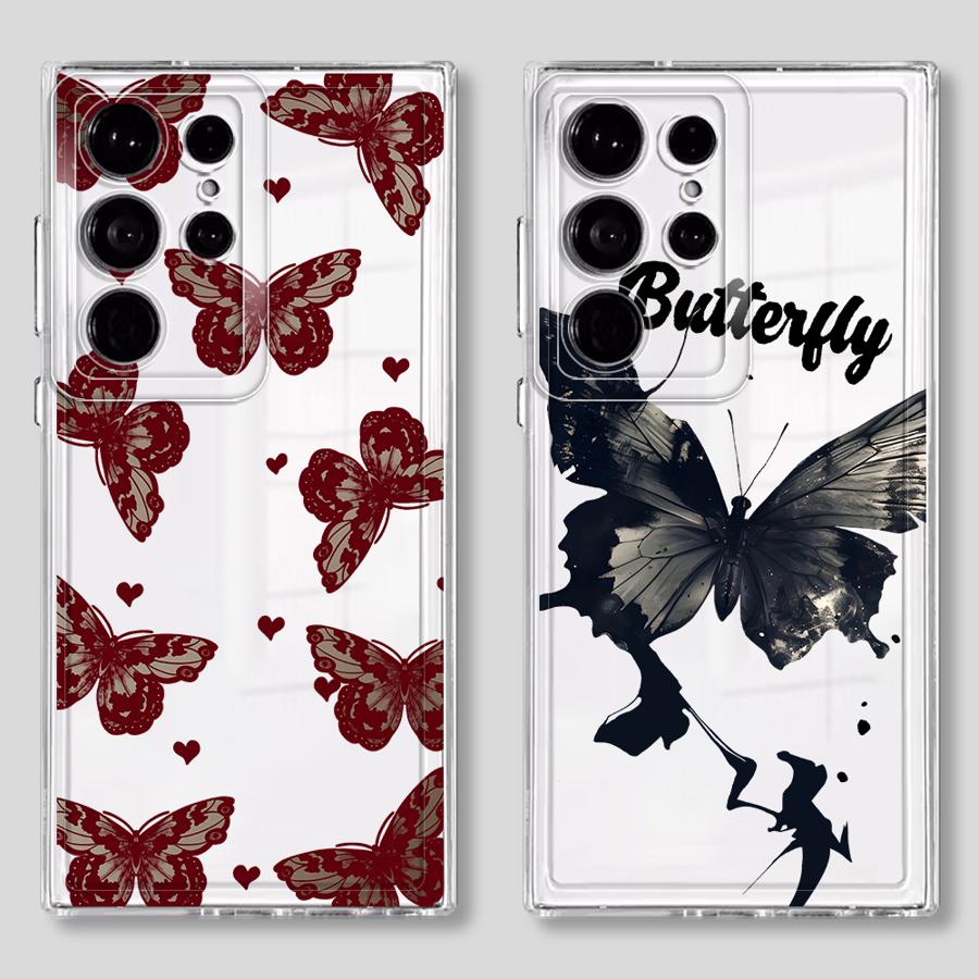 Case for Samsung Galaxy S26 S22 FE S21 S23 Ultra Note 20 Ultra 10 S25 Edge S24 S20 Plus Phone Cover Pretty Butterfly