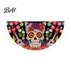 Sugar Skull Fan Flag Day of The Dead Bunting Banner, Marigold Print Fiesta Mexican Festival Home Ornament Hanging Flag, Colorful Outdoor Yard