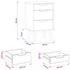 Nightstand Black 40 x 35 x 65 cm Solid Pine Wood