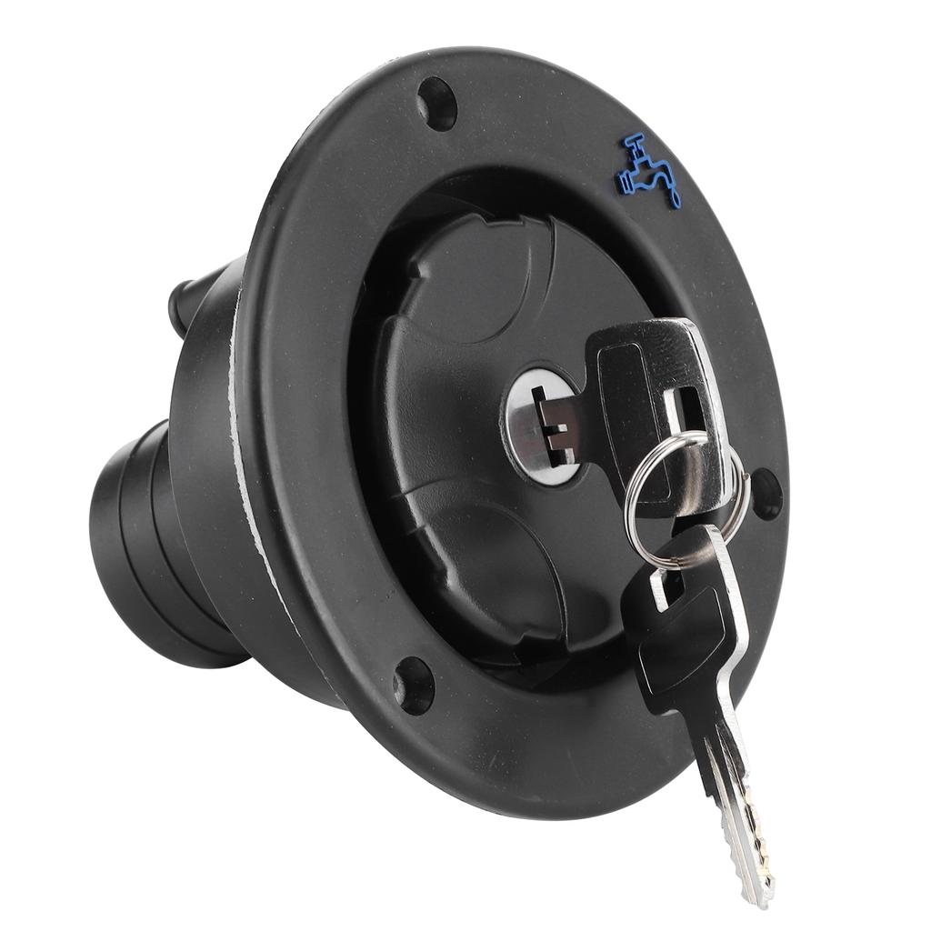 Round Water Inlet Fill Lock Tank Filling Port W Key for RV Yacht Camping Car TrailerBlack