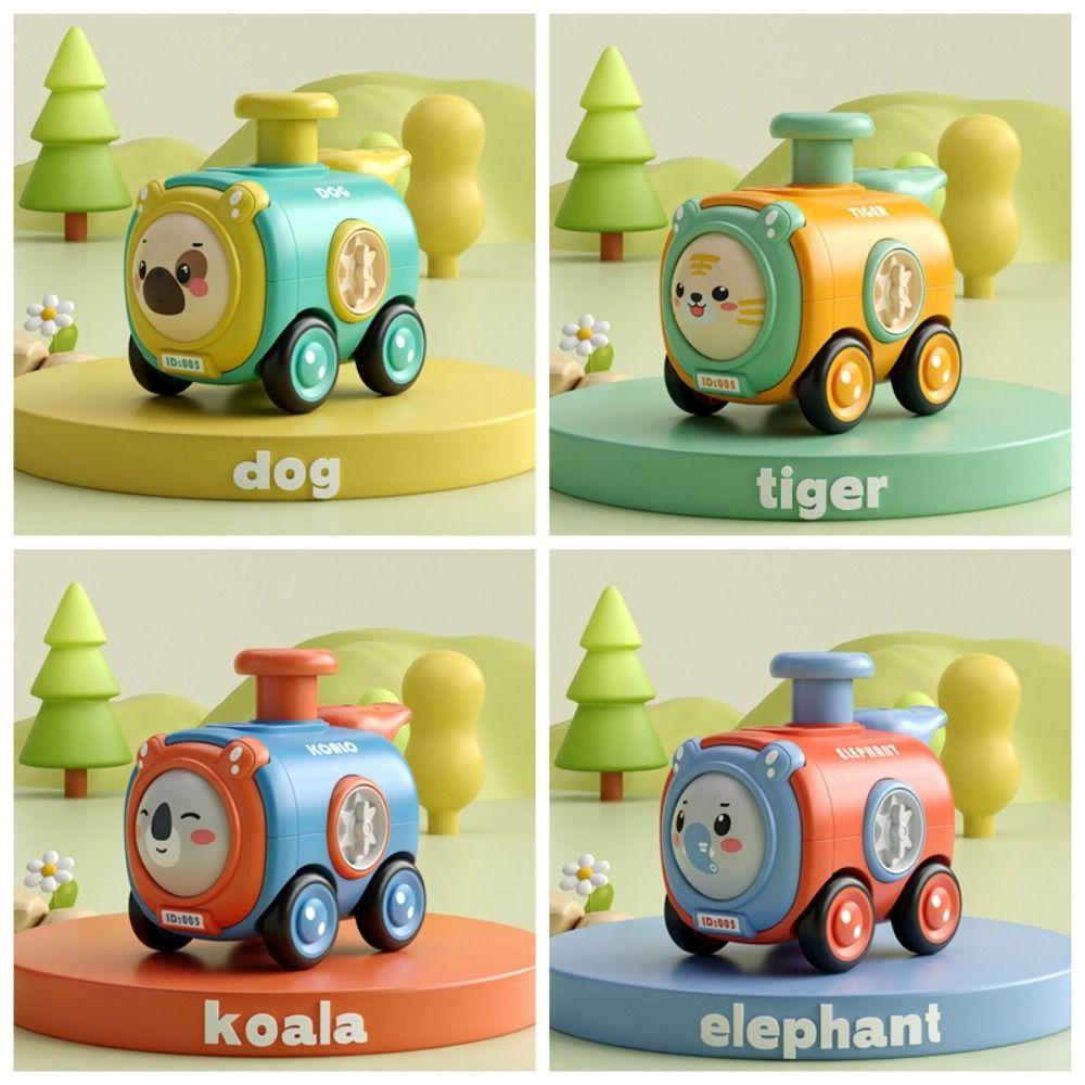 Cartoon Car Press To Change Face Whistle Train Crash Resistant Whistle Train Toy  3 Years Old +