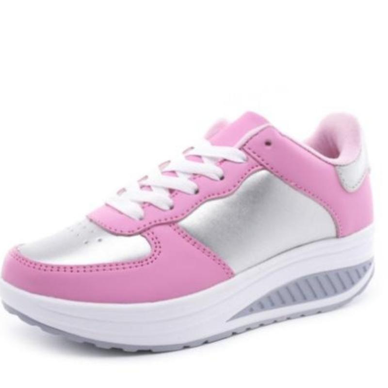 Mode Rocker Schuhe Atmungsaktives Mesh Damen Laufschuhe Sportschuhe Rutschfeste Plateauschuhe Schuhe mit erhöhter Höhe