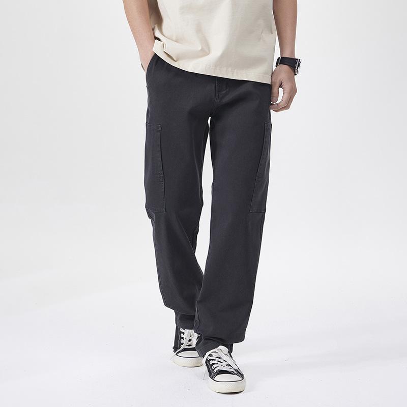 American ins popular retro overalls washed old casual pants fashionable men's high street trendy brand straight trousers