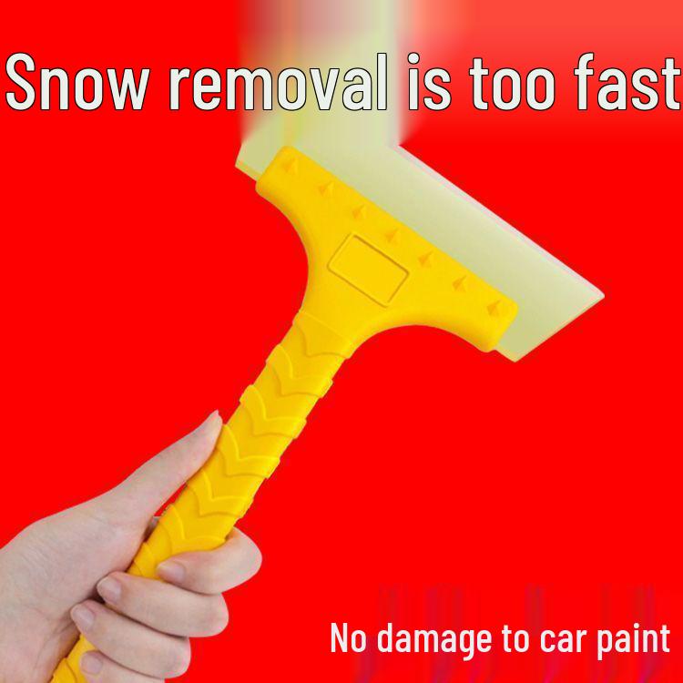 

Stainless Steel Folding Snow Shovel and Ice Scraper with Long Telescopic Handle for Cars жовтий