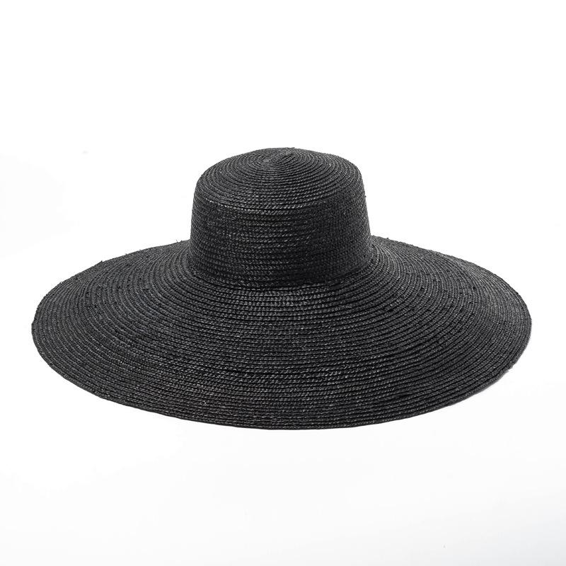 Spring and Summer New European Design Catwalk Colorful Big Brim Beach Vacation Concave Straw Hat