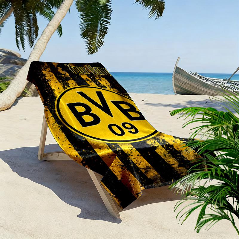 Asciugamano da Spiaggia con Stampa BVB Nome Personalizzato, Grande Morbido Asciugamano ad Asciugatura Rapida per Spiaggia Campeggio Nuoto -HE194