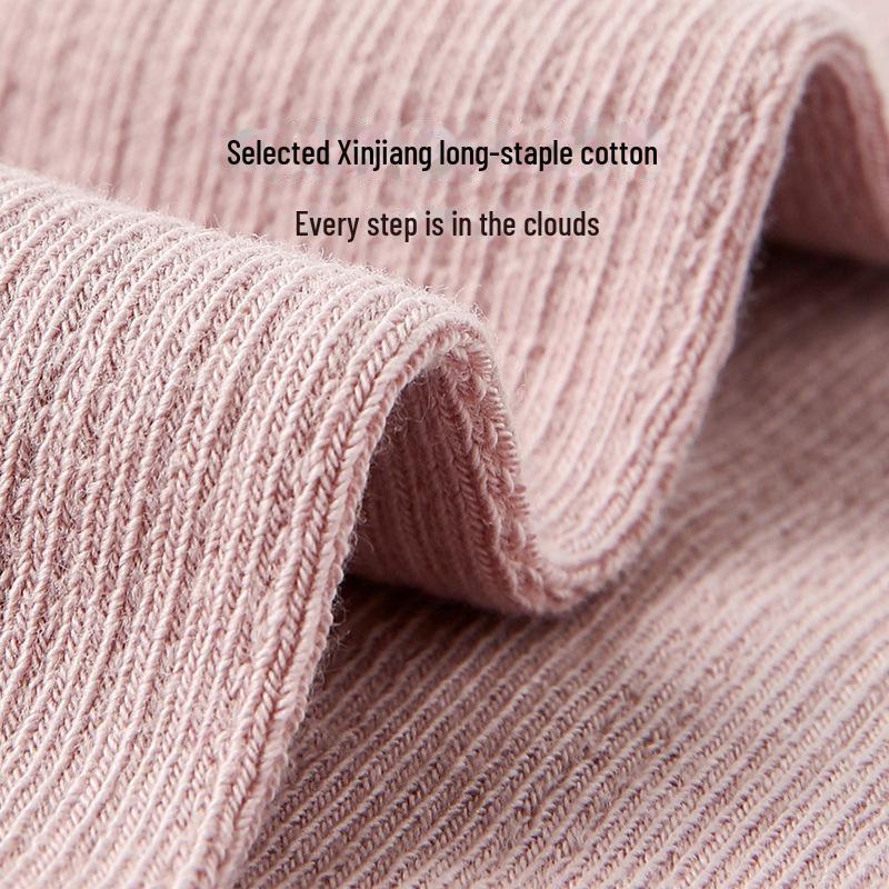 Children's Mid-Tube Cotton Socks Pack - 24 Pairs, Breathable, Solid Colors for Spring & Summer