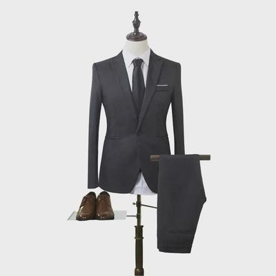 Herren Slim Fit Casual Business-Anzug-Set im koreanischen Stil - Zweiteilig