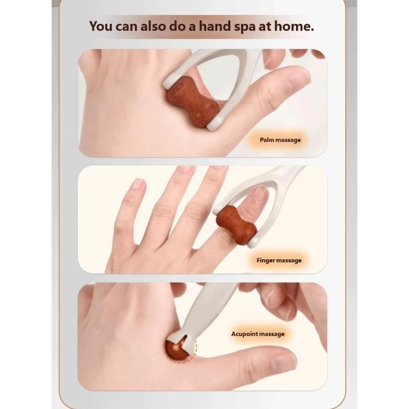 Natural Wood Hand Massage Tool for Carpal Tunnel Relief Acupressures Finger Roller Multipurpose Hand Massage Device
