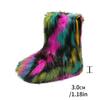 New style plush medium tube snow boots women's large size fluffy women's boots