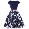 Women's Sunskirt Summer Dress Pullover Round Neck Printed Slim Fit Short Sleeve Dress Beach Dress Plus Size