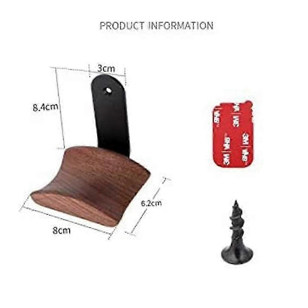 Headphone Hook Holder, Hanging Bracket, Headphone Stand, Hook, Wall Mount, Walnut Wood Headphone Holder For Headphones, Studio And Pc Gaming (walnut)