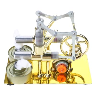 Modelo de Motor Stirling de Doble Cilindro Motor Modelo Experimento de Ciencia Física Modelo de Motor Juguete Educativo Generador de Electricidad