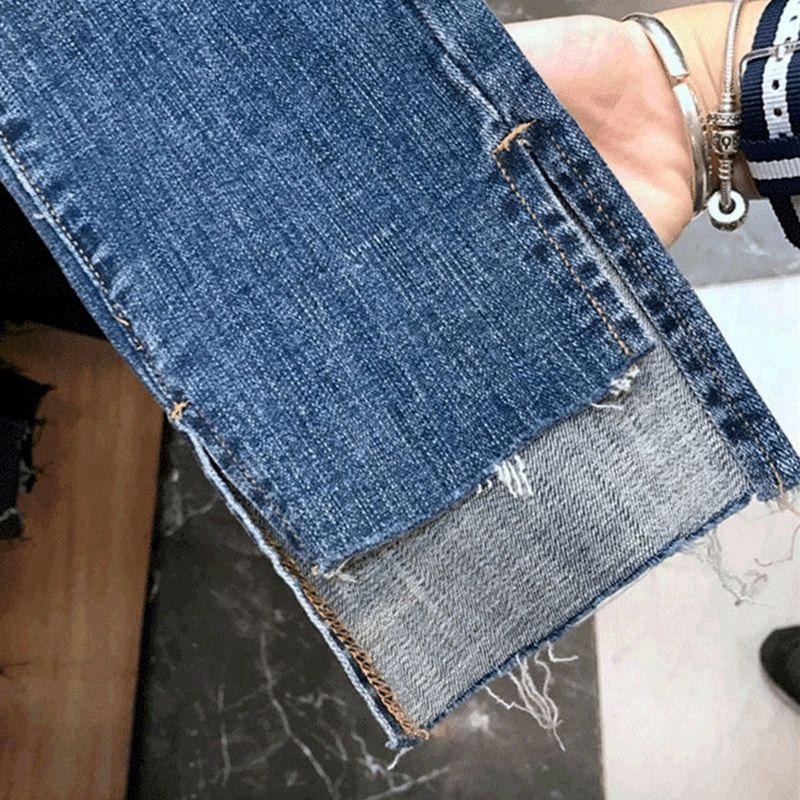 Women Spring Summer Autumn Skinny Ripped Jeans Casual Cute Denim Pants