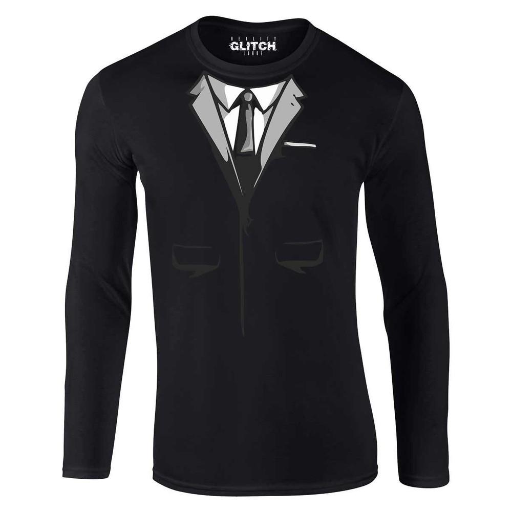 

Spy Suit Men s Long Sleeve T-shirt Funny Flip Joke Fancy Dress Up Gift Laugh S