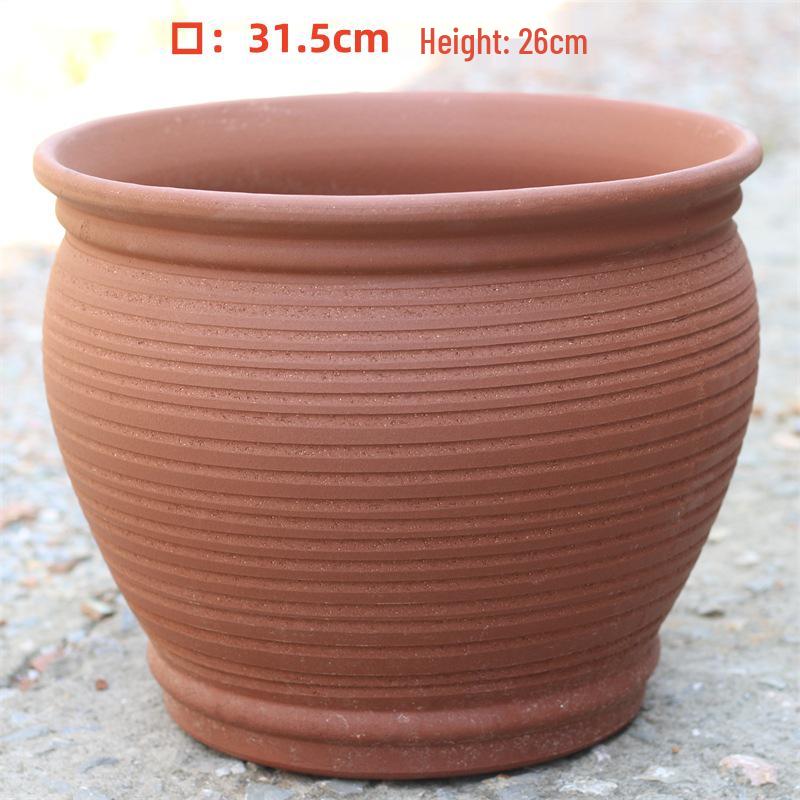 Retro Extra Large Coarse Terracotta Planter for Courtyard or Balcony