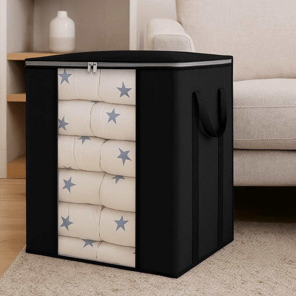 Extra Large Blanket Storage Bags Folding Breathable Clothes Storage Bins Reinforced Handles with Clear Window