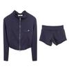 South Korea Slim Fit Pure Desire Long Sleeve Hoodie & Shorts Set for Women