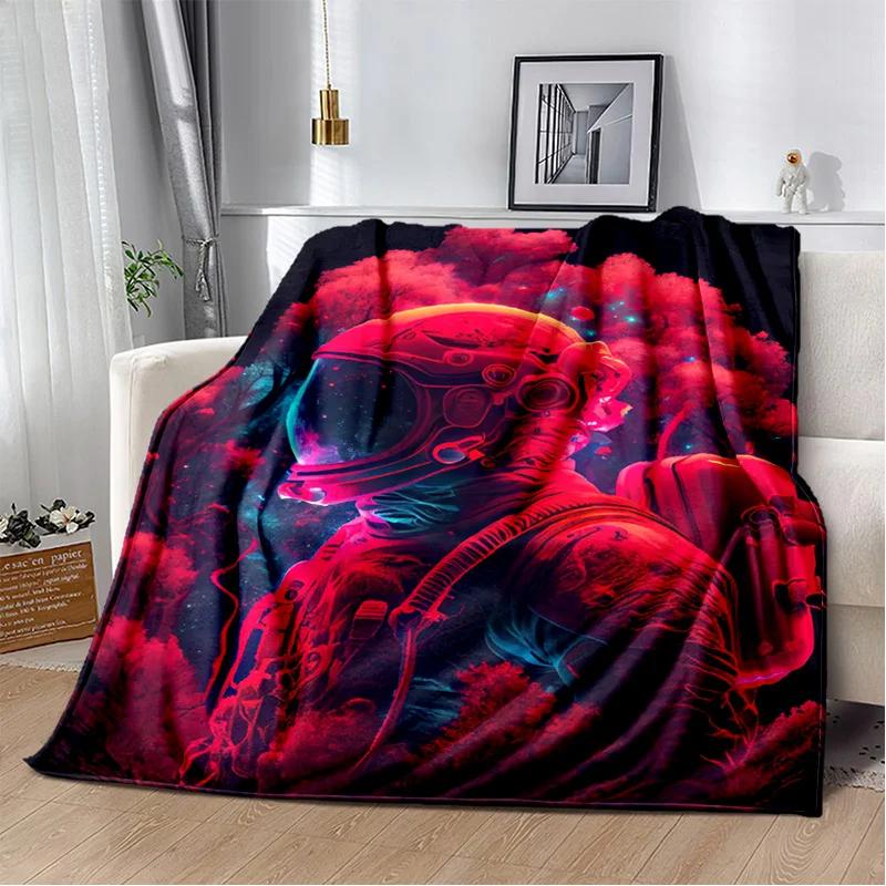 Astronaut Universe Spaceman 3D Outer Space Cartoon Blanket,Soft Throw Blanket for Home Bedroom Bed Sofa Office Cover Blanket Kid