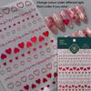5D Love White English Letter Silver Jelly Nail Art Sticker Line Geometric Pattern Shape Romantic Delicate Manicure Decals