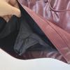 Burgunderroter A-Linien-PU-Lederrock mit hoher Taille – Herbstlicher Slim Fit & Anti-Explosion-Design für Damen