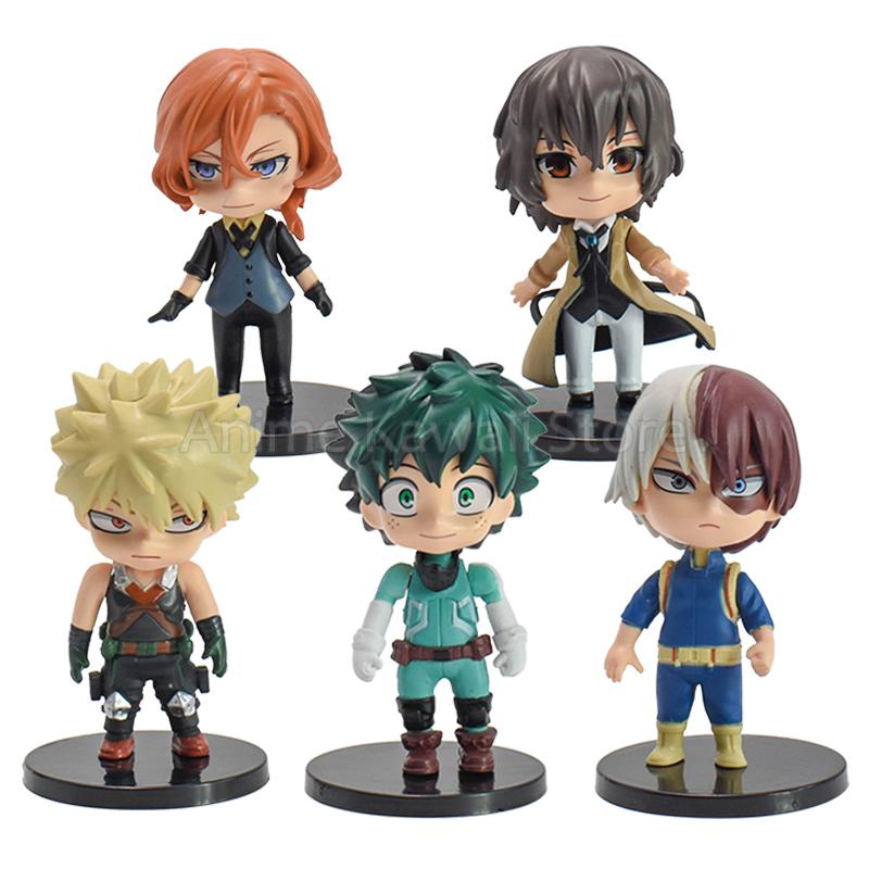5Pcs/Set Anime My Hero Academia Action Figures Midoriya Izuku Bakugou Katsuki Todoroki Shouto Ochaco Uraraka Kirishima Model Toy